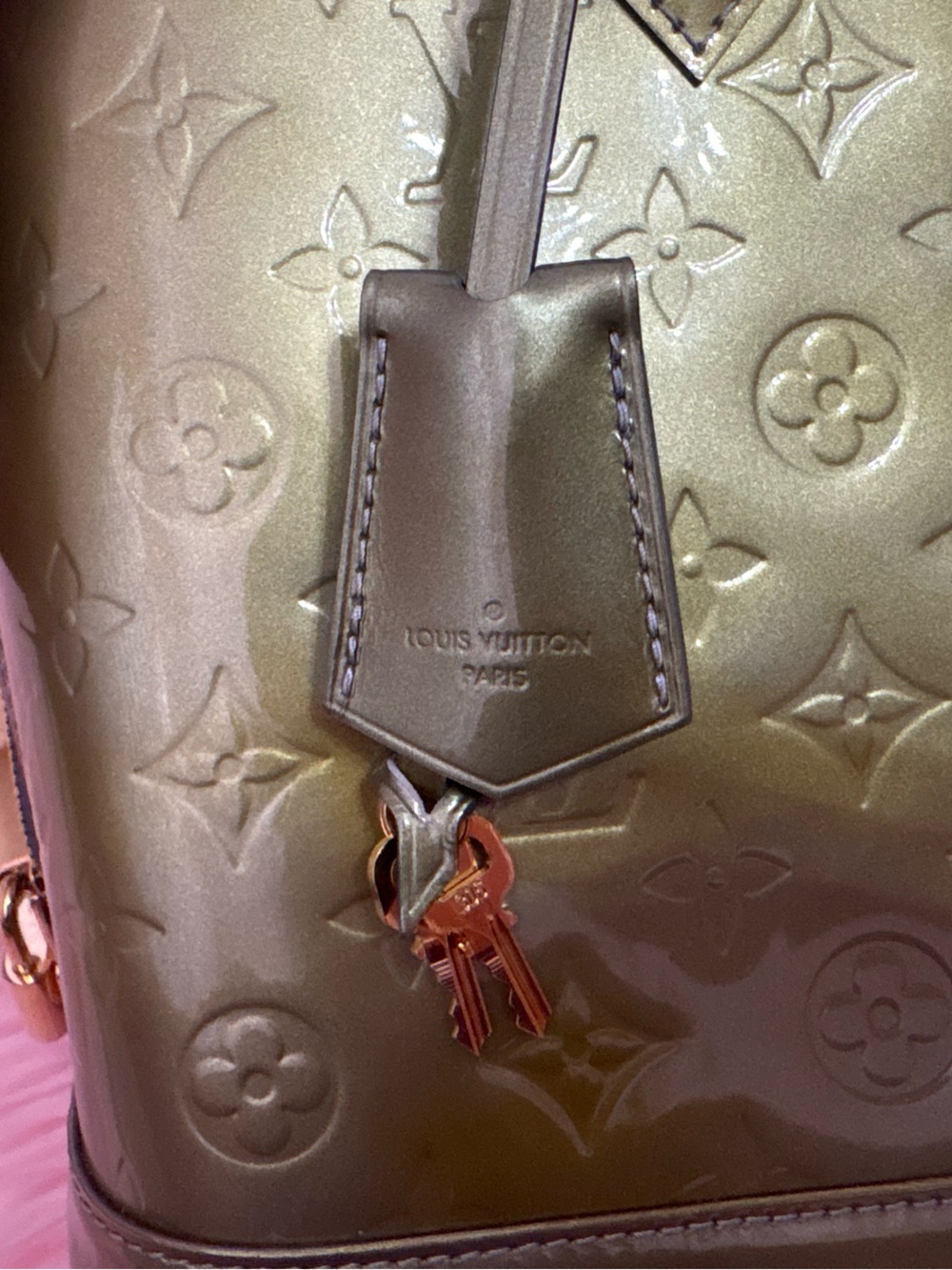 Louis Vuitton Alma PM Monogram Vernis metallic Blue Green Patent -read condition - Picture 7 of 15